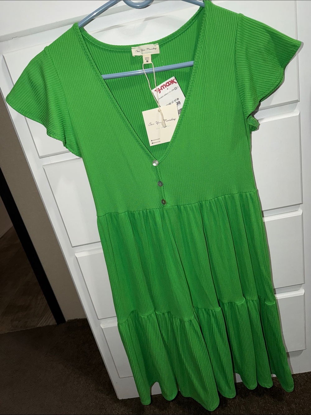 Green V-Neck Dress by See You Monday